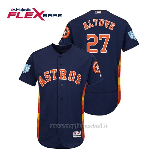 Maglia Baseball Uomo Houston Astros Jose Altuve Flex Base Entrenamiento De Primavera 2019 Blu